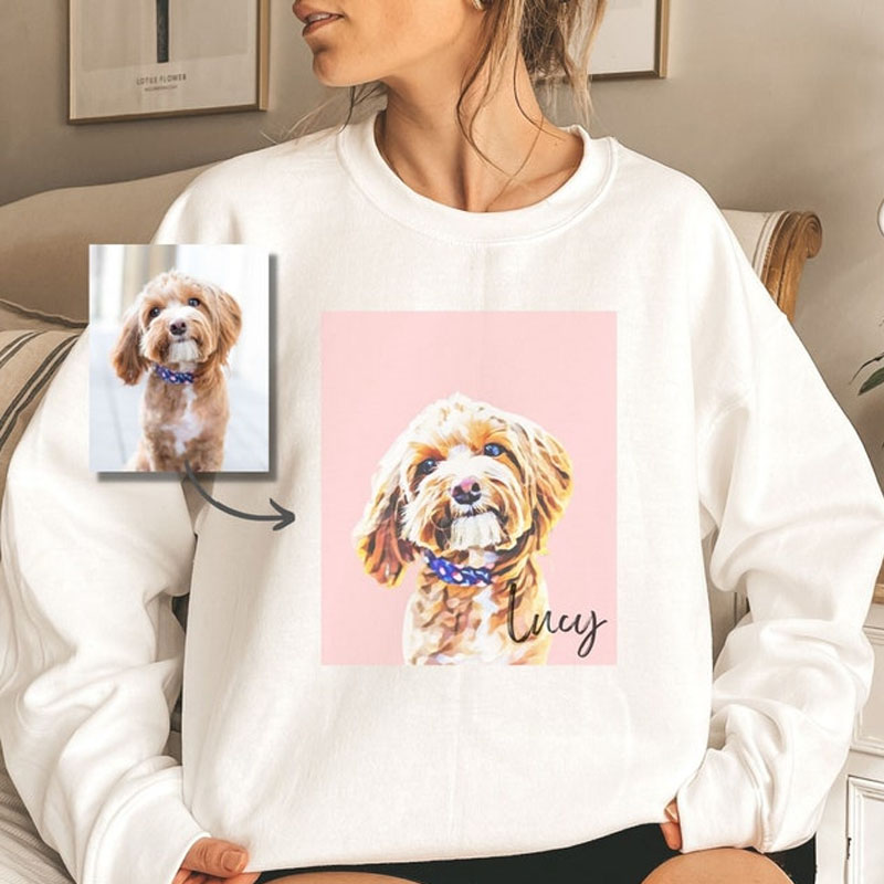 Sweat-shirt personnalisé pour animaux de compagnie - Impression photo couleur