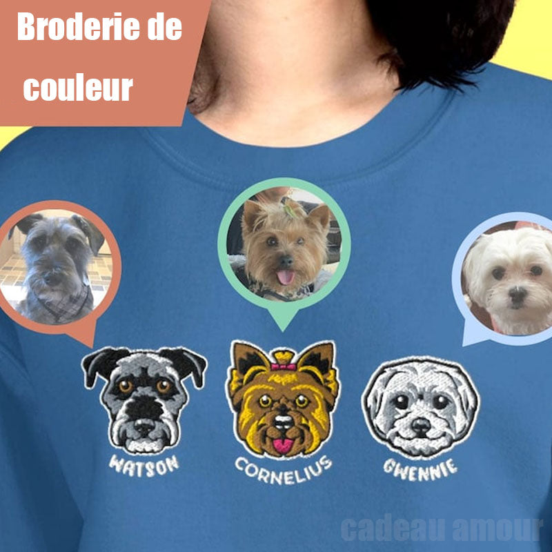 Pull pour animaux de compagnie brodé personnalisé - Dessin animé