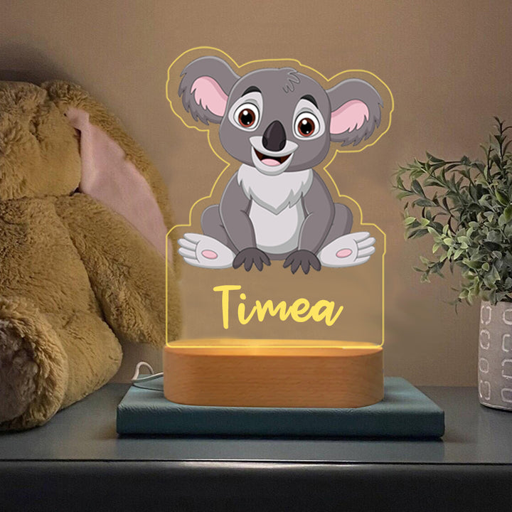 Lampe de chevet 27 animaux Prénom personnalisé LED Lumières