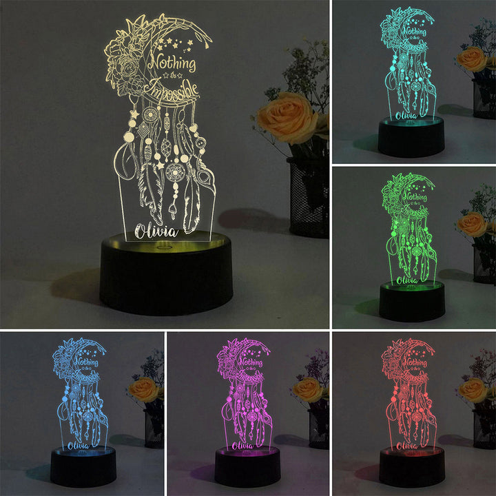 Lampe de chevet Attrape-rêves LED Lumières coloréese personnalisée