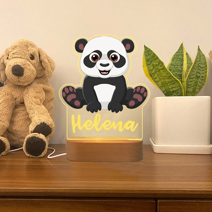 Lampe de chevet 27 animaux Prénom personnalisé LED Lumières