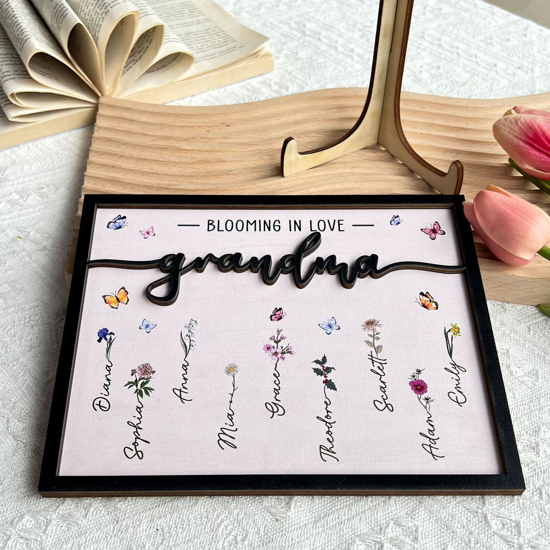 Plaque Personnalisée en Bois - Cadeau Unique pour Mamie Amoureuse