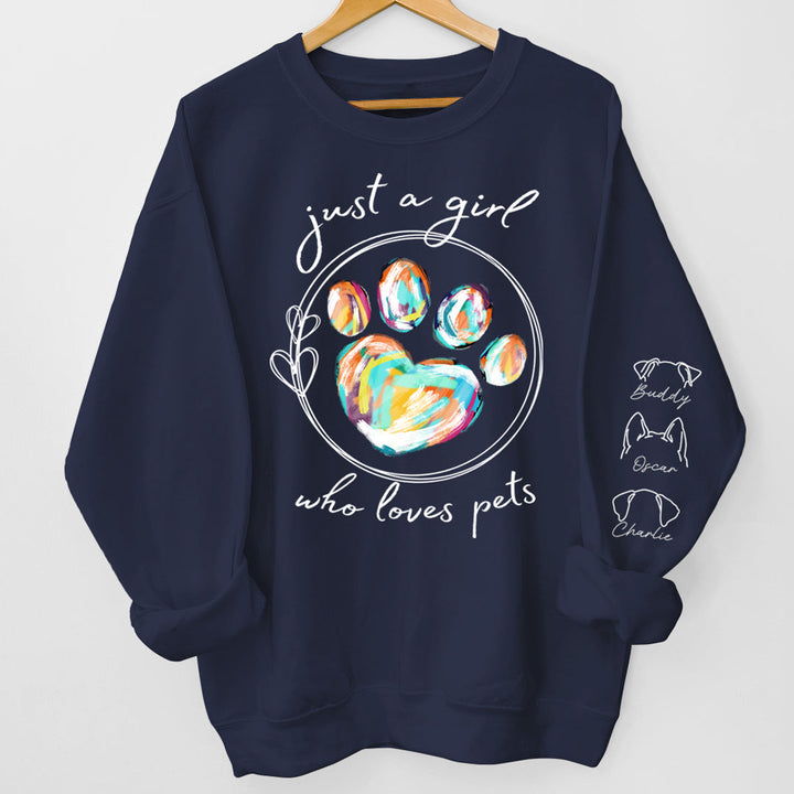 Juste une fille qui aime les chiens - Sweat-shirts unisexes personnalisés pour chiens