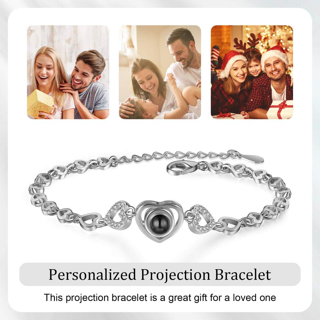 Bracelet personnalisé projection photo pour couple