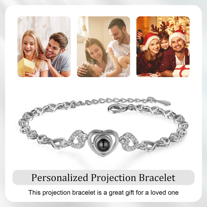 Bracelet personnalisé projection photo pour couple