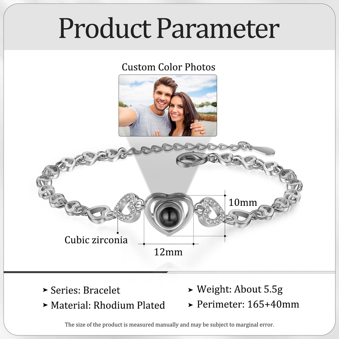 Bracelet personnalisé projection photo pour couple