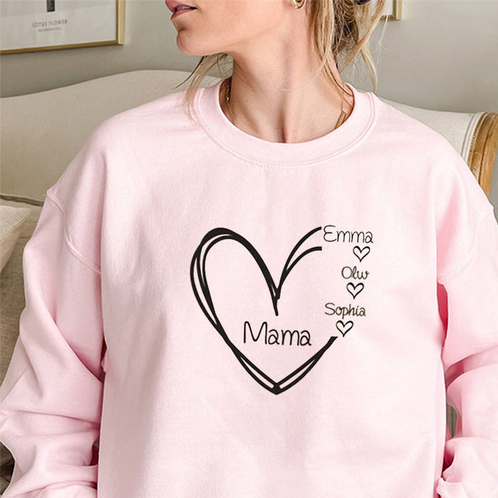 Sweat-shirt Personnalisé avec noms d'enfants Cadeau parfait pour la Fête des Mères