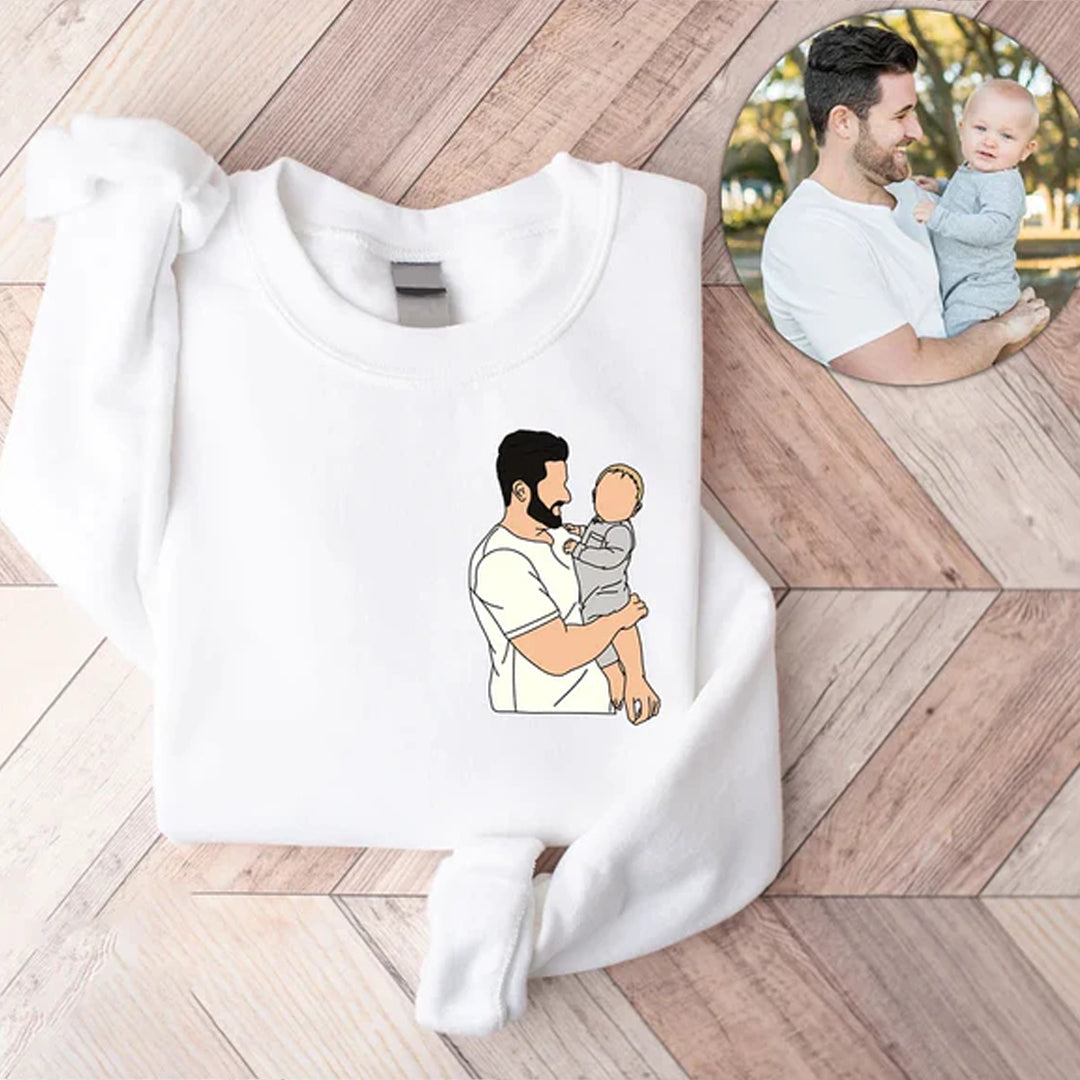 Cadeau personnalisé  de chiffre romain de photo de broderie pour papa