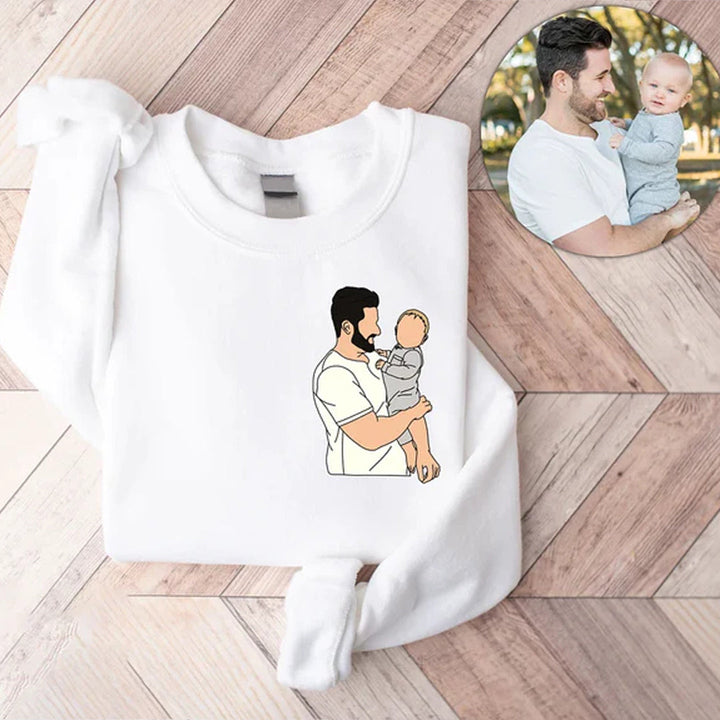 Cadeau personnalisé  de chiffre romain de photo de broderie pour papa