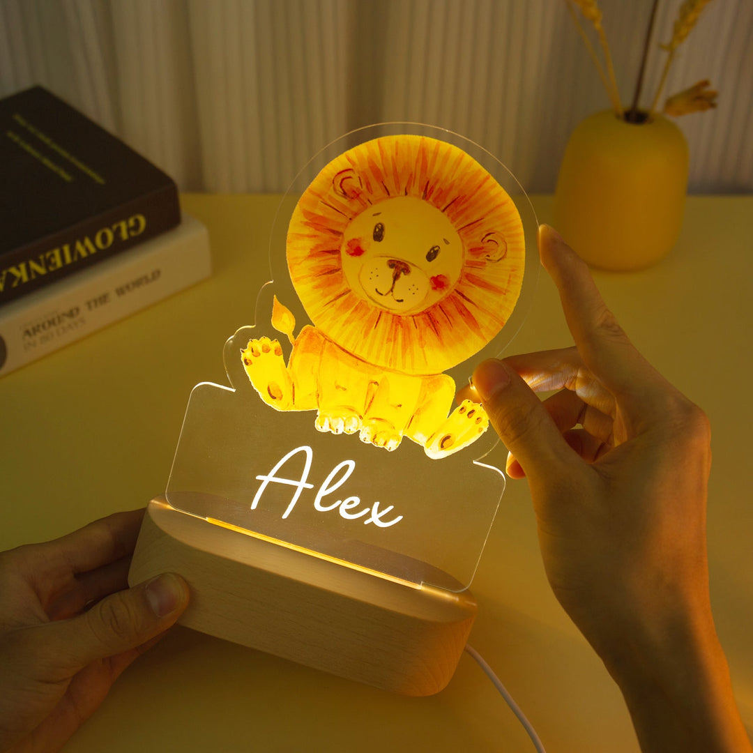 Lampe de chevet Petit lion LED Lumières monochrome personnalisée