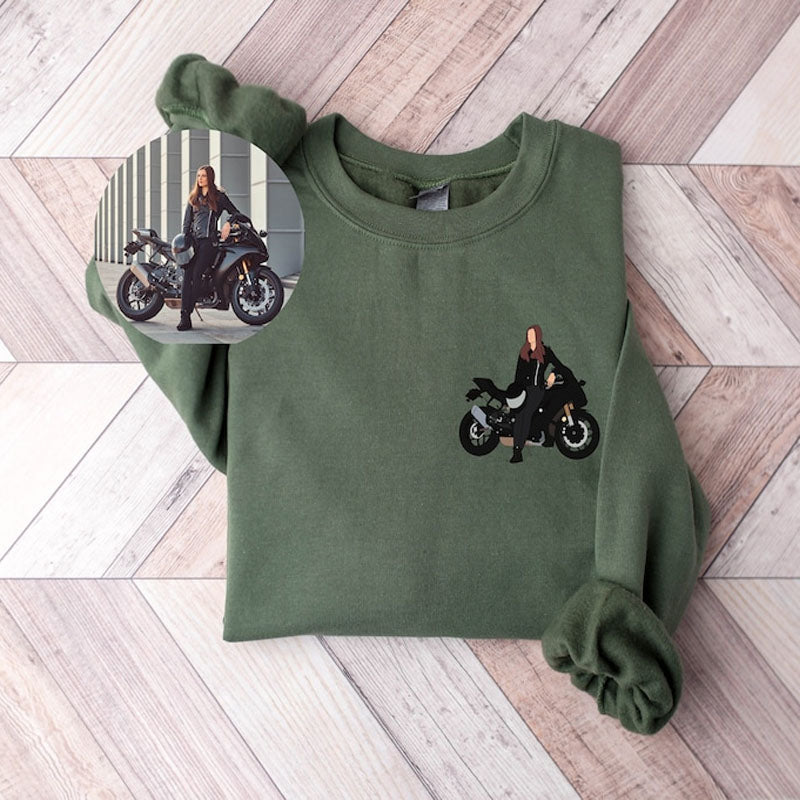 Sweat-shirt de dessin personnalisé | en velours d'hiver | les passionnés de voitures | moto