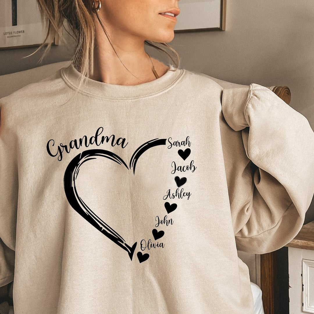 Sweat-shirt Personnalisé  avec les noms des enfants-Cadeau de la fête des mères